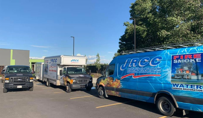 Just Right Cleaning and Construction service vehicles