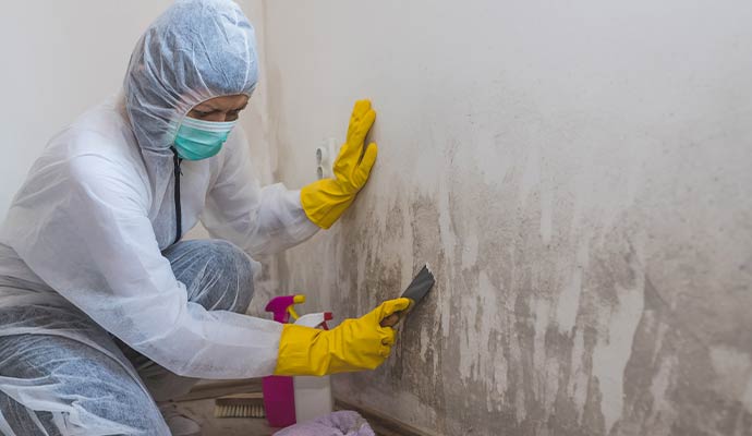 Black mold removal from drywall