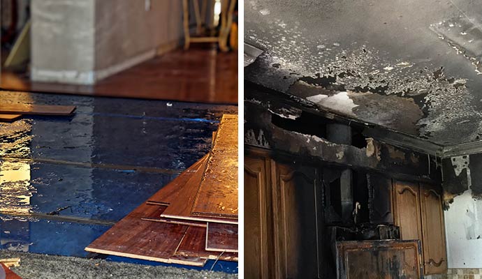 Emergency flood and fire cleanup