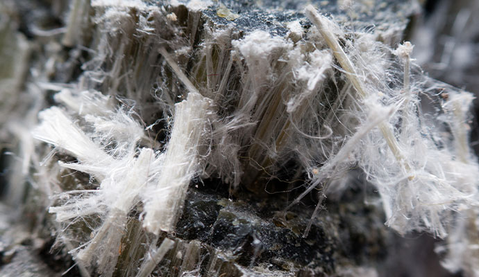 Close-up view of asbestos