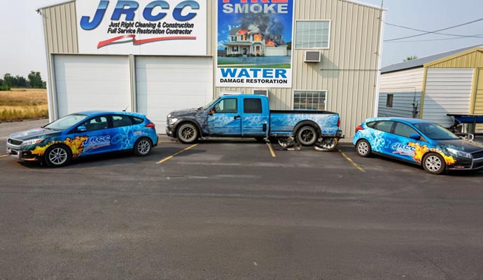 Just Right Cleaning and Construction vehicles