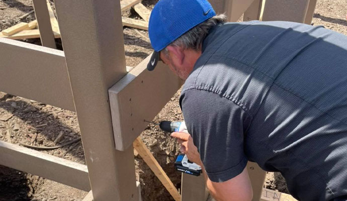 A professional reconstructing property with equipment