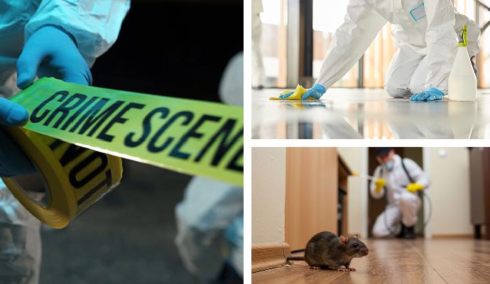 Crime scene, pest control and blood clean service