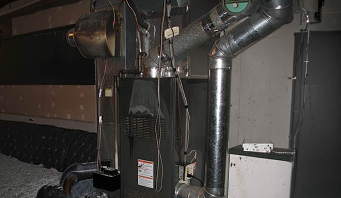 Heating unit in a basement