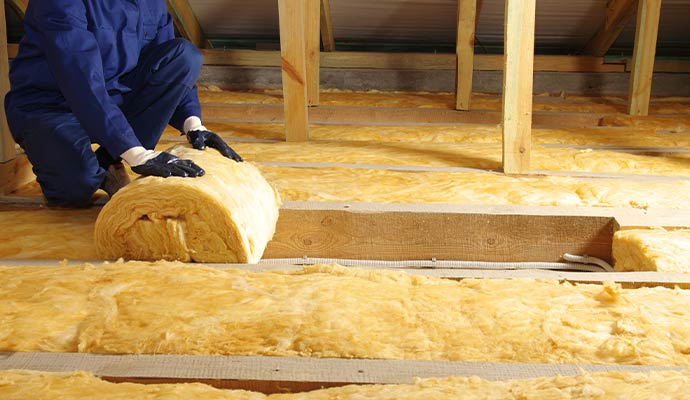 Professional insulation installation for attic