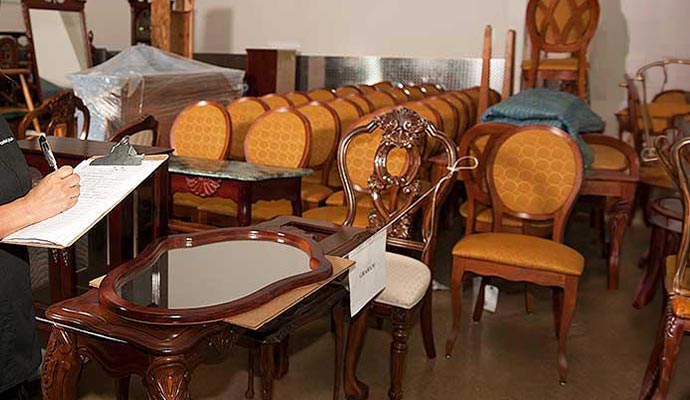 Furniture inventory restoration storage