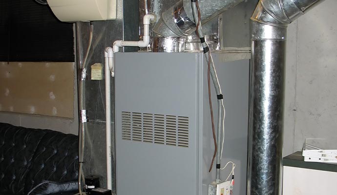 An installed heating unit