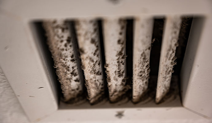 HVAC vent covered with duct
