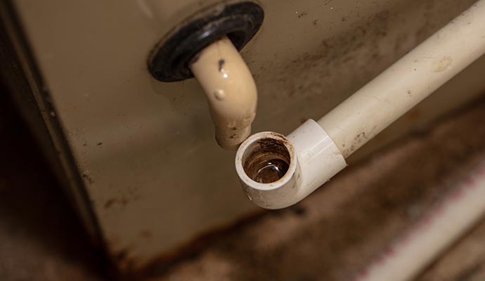 A/C unit drain overflow