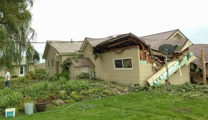 A disaster damaged residential property