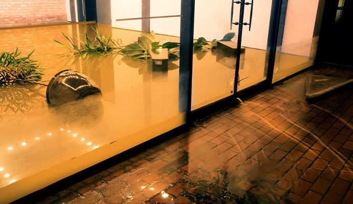 A flood damaged room