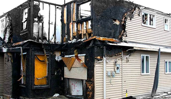 House fire structural damage