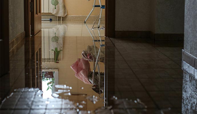 Plumbing leak damaged floor