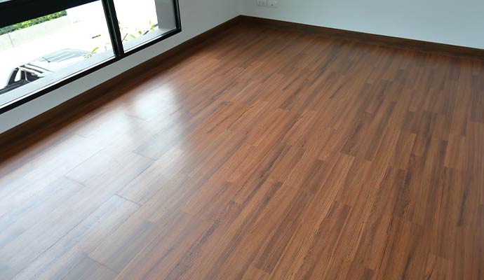 Polished hardwood floor