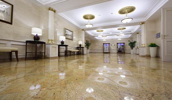 Polished Marble Lobby Floor