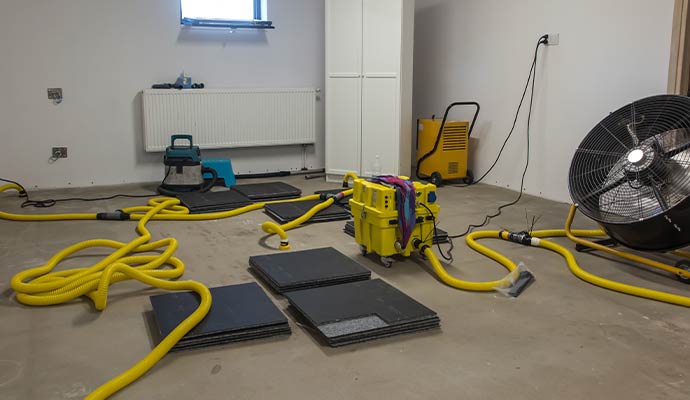 Water Damage Drying Equipment Setup