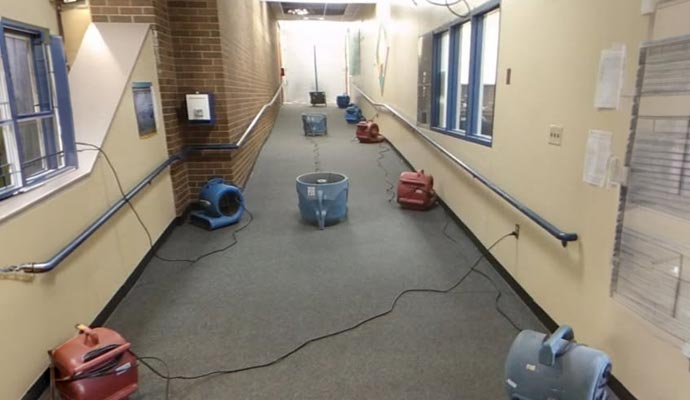 Water drying equipment on the floor